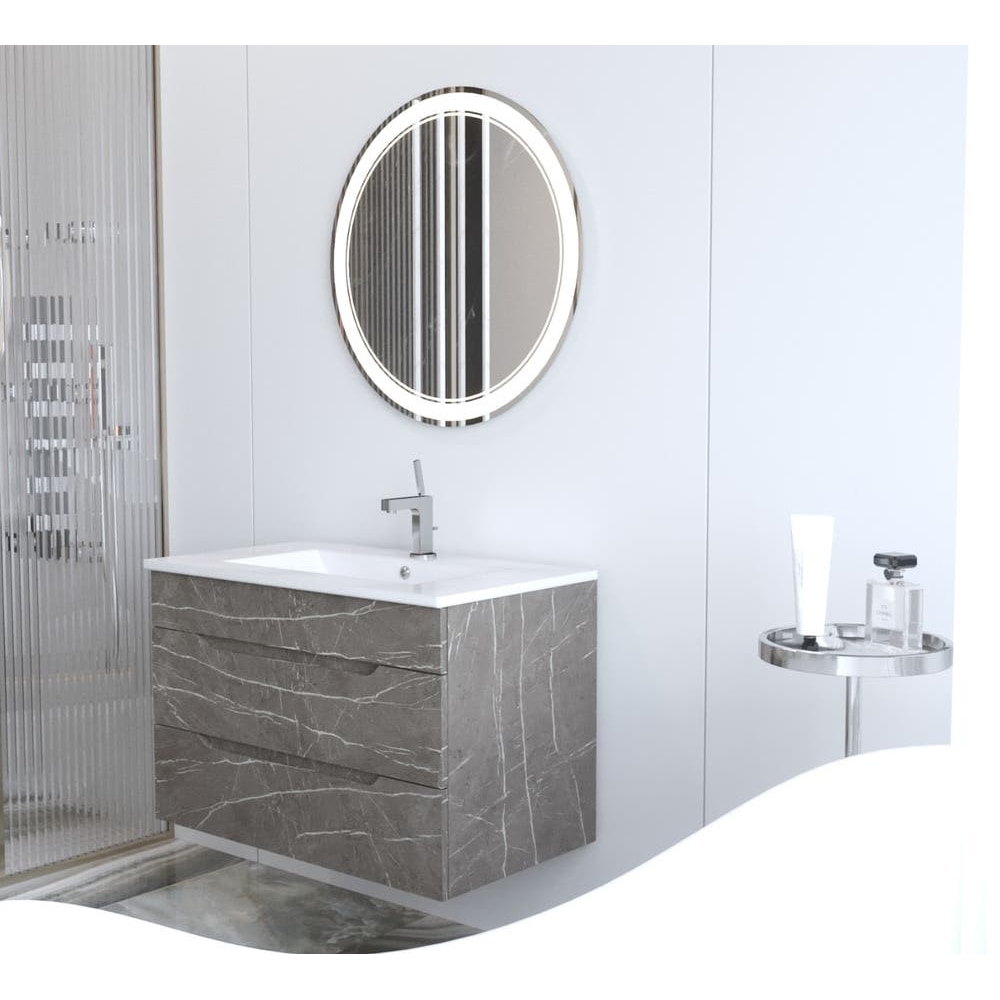 Oglinda baie SANITOP, 70 x 3 x 70 cm, iluminare LED, transparent