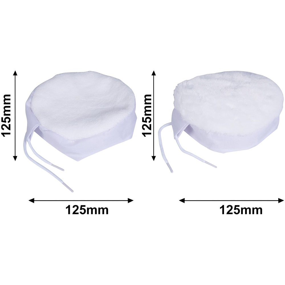 Set discuri lustruire auto MAC ALLISTER, 2 bucati, fetru + textil, 125 mm, alb
