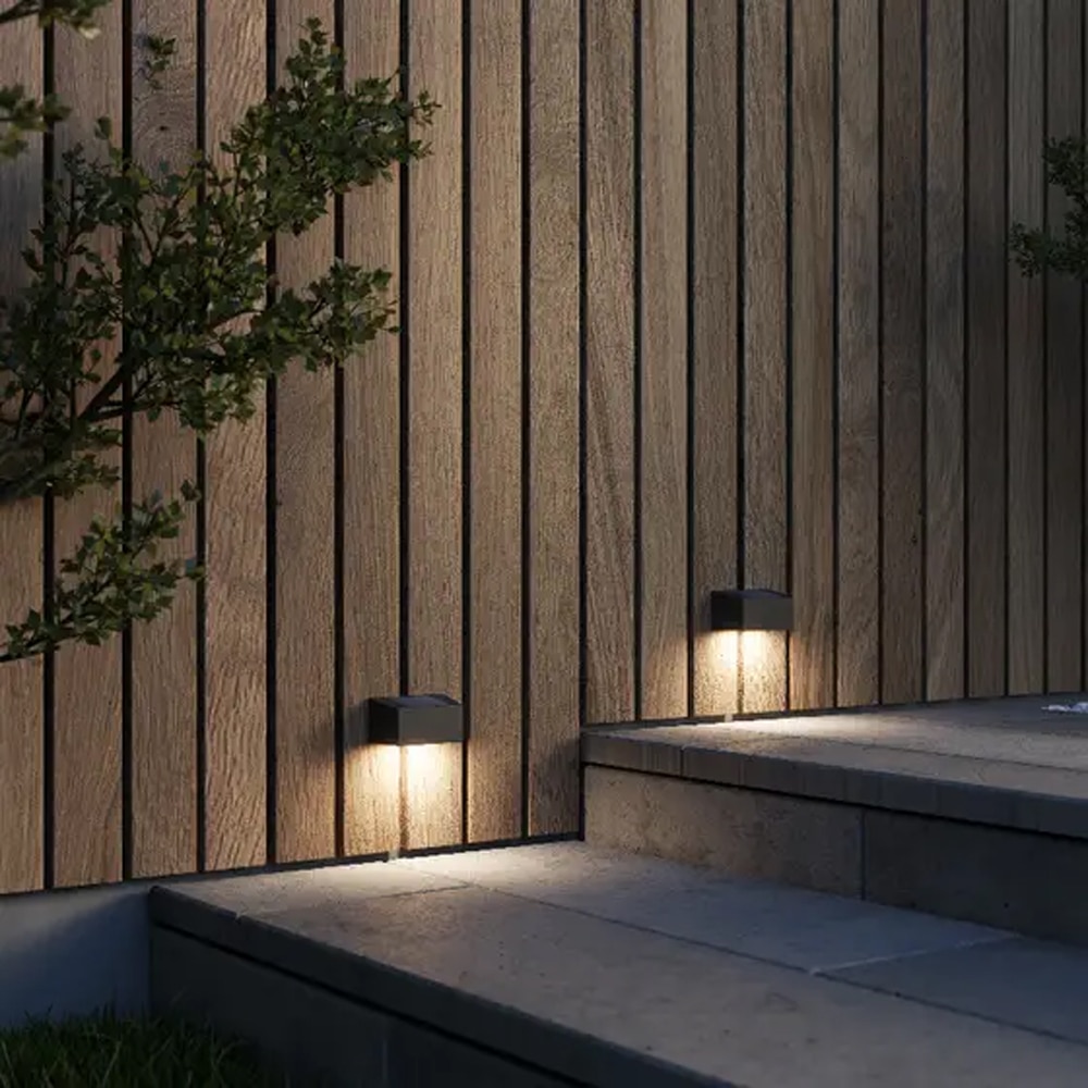 Aplica solara exterior MINI SCARA, LED, IP44, 2 bucati, negru