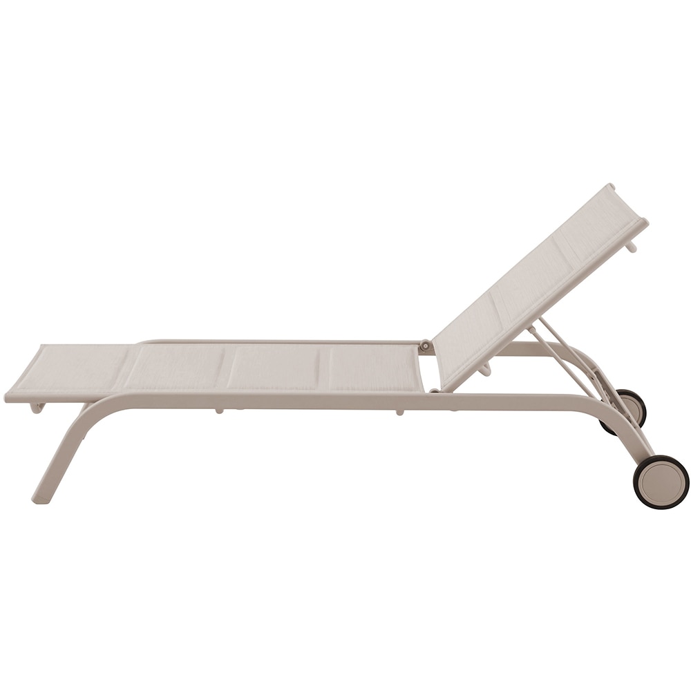 Sezlong gradina GOODHOME Santacruz, aluminiu, 192 x 78.5 x 47.5 cm, bej