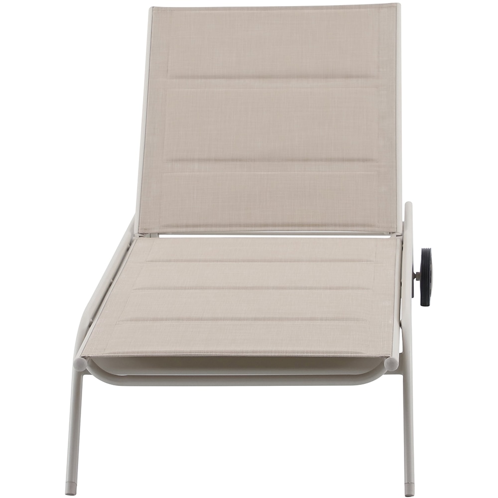 Sezlong gradina GOODHOME Santacruz, aluminiu, 192 x 78.5 x 47.5 cm, bej