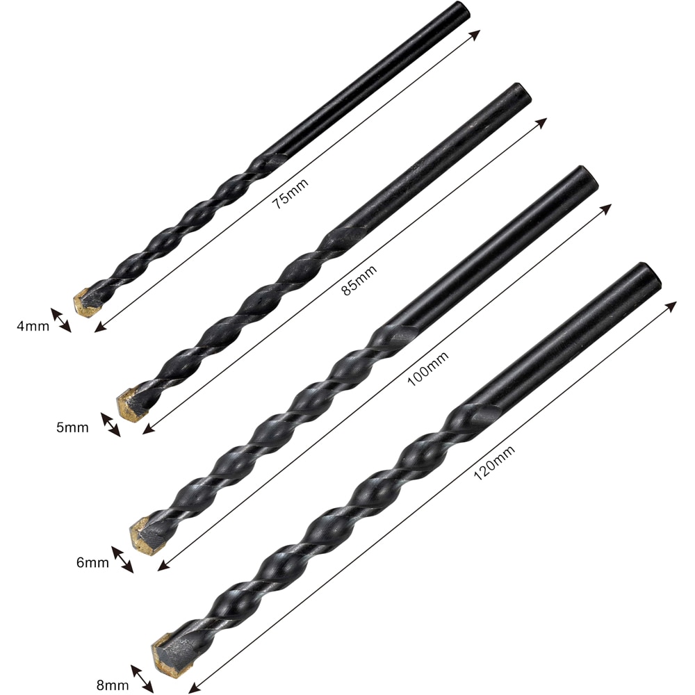 Burghiu tigla Mac Allister, set 4 bucati