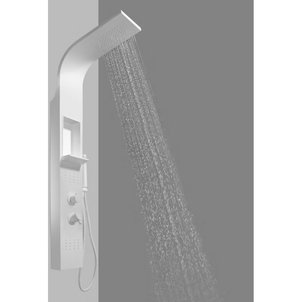 Panel de dus GOODHOME Layra, termostat, hidromasaj, 140 cm, alb mat