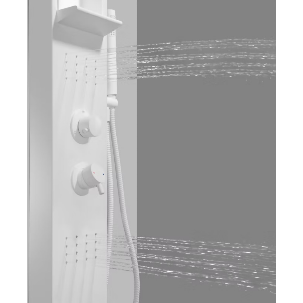 Panel de dus GOODHOME Layra, termostat, hidromasaj, 140 cm, alb mat