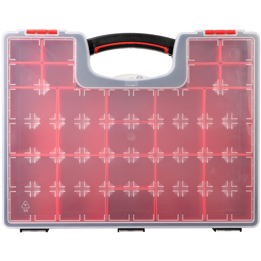 Organizator pentru unelte cu 20 compartimente PERFORMANCE POWER, 33 x 33 x 6 cm, polipropilena, negru/rosu