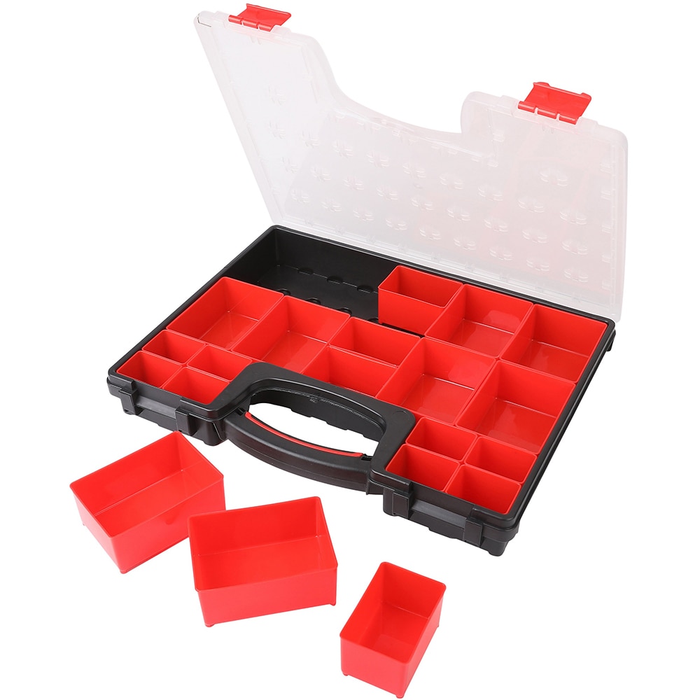 Organizator pentru unelte cu 20 compartimente PERFORMANCE POWER, 33 x 33 x 6 cm, polipropilena, negru/rosu
