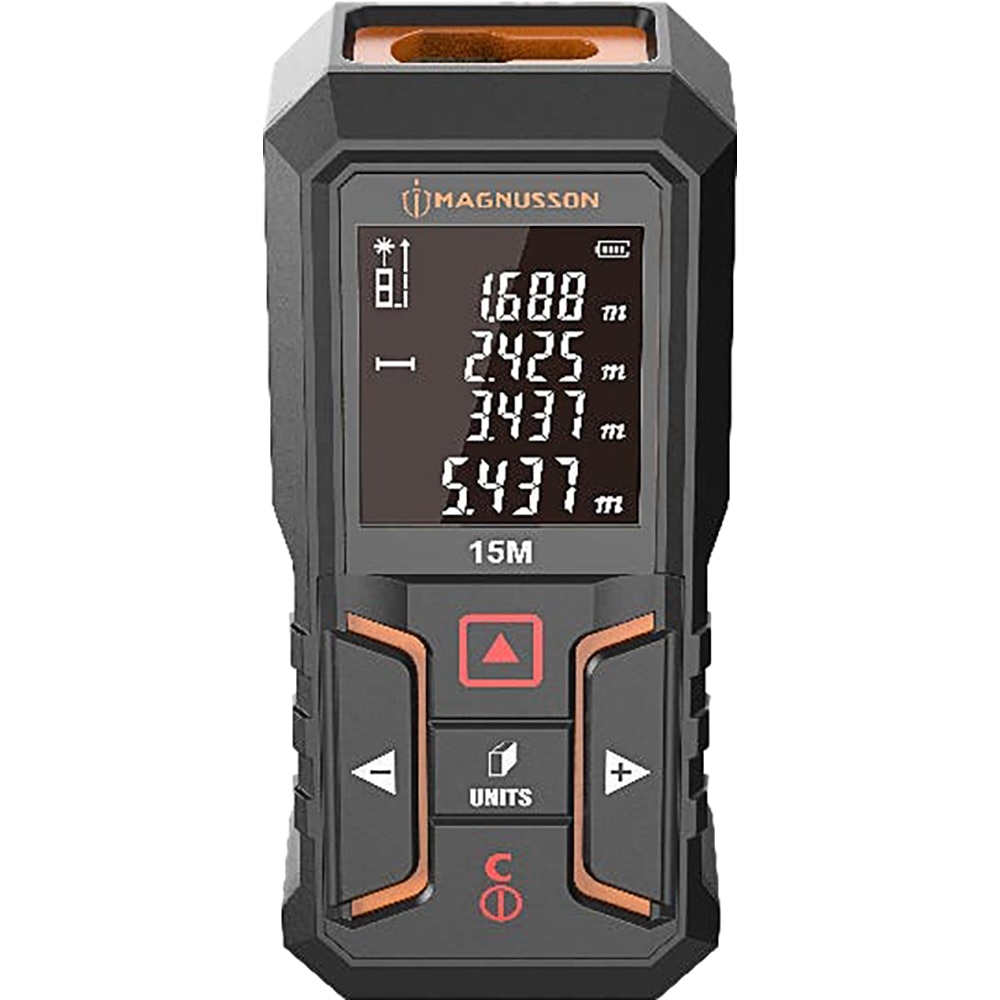 Aparat de masurare cu laser MAGNUSSON, 15 m, negru