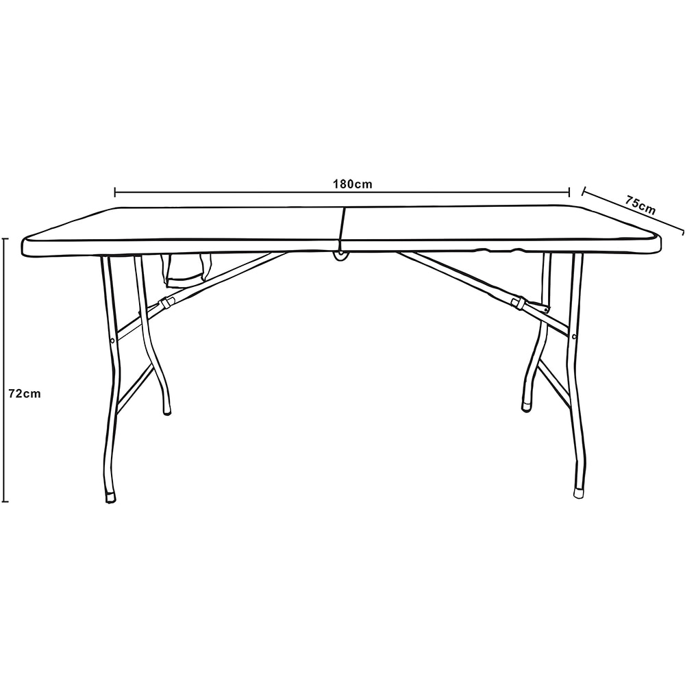 Masa terasa Astano, plastic, 180 x 75 x 74 cm, alb