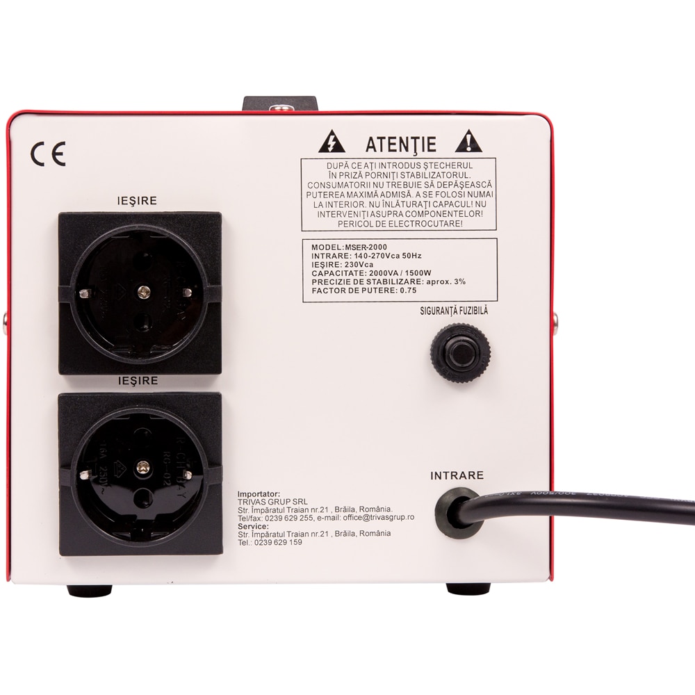 Stabilizator tensiune CONTER MSER, 2000VA, 1500W, 6.52A