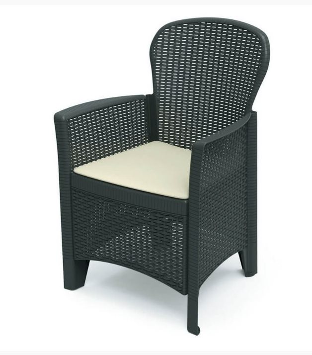 Scaun de gradina Progarden, antracit, poliratan, 60 x 89 x 58 cm