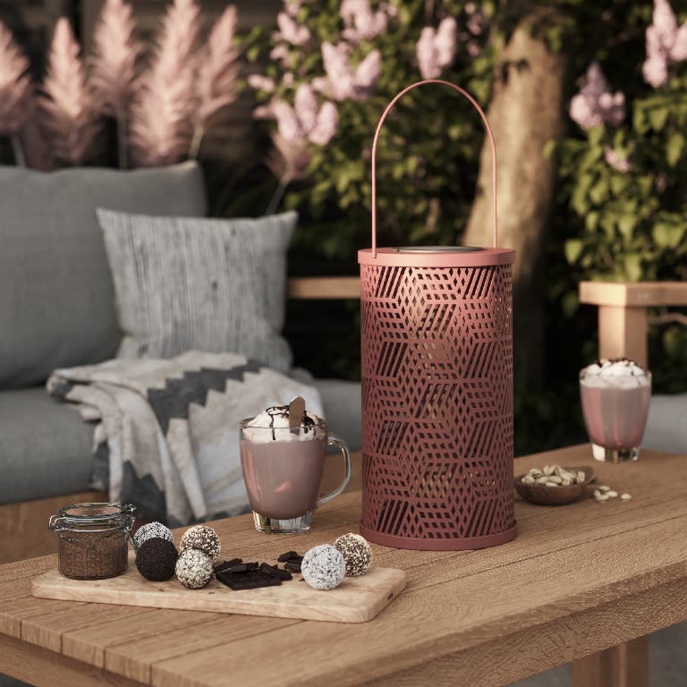 Lampa solara, IP44, 600 mAh, rosu