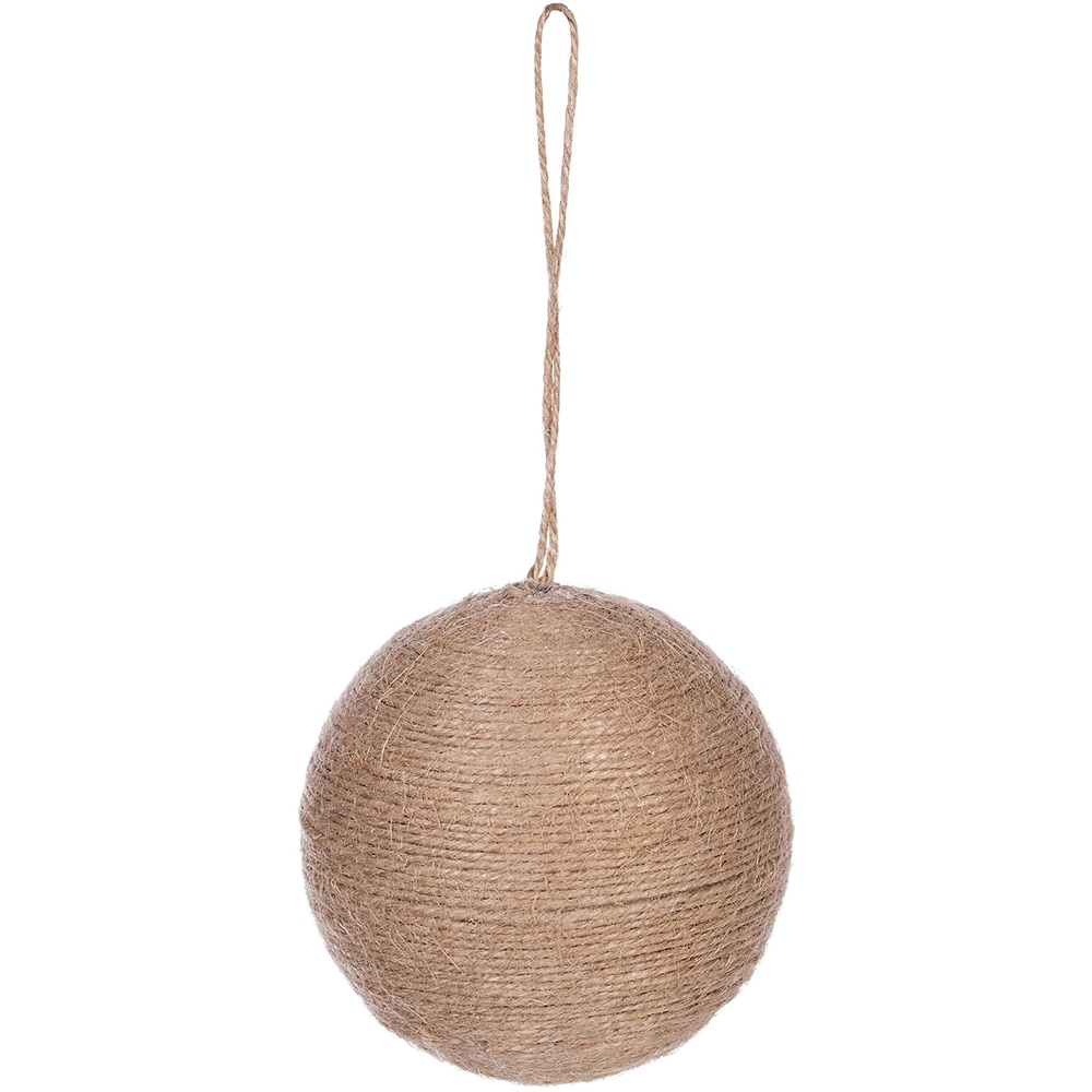 Glob pentru brad Craciun, D8 cm, iuta, maro 