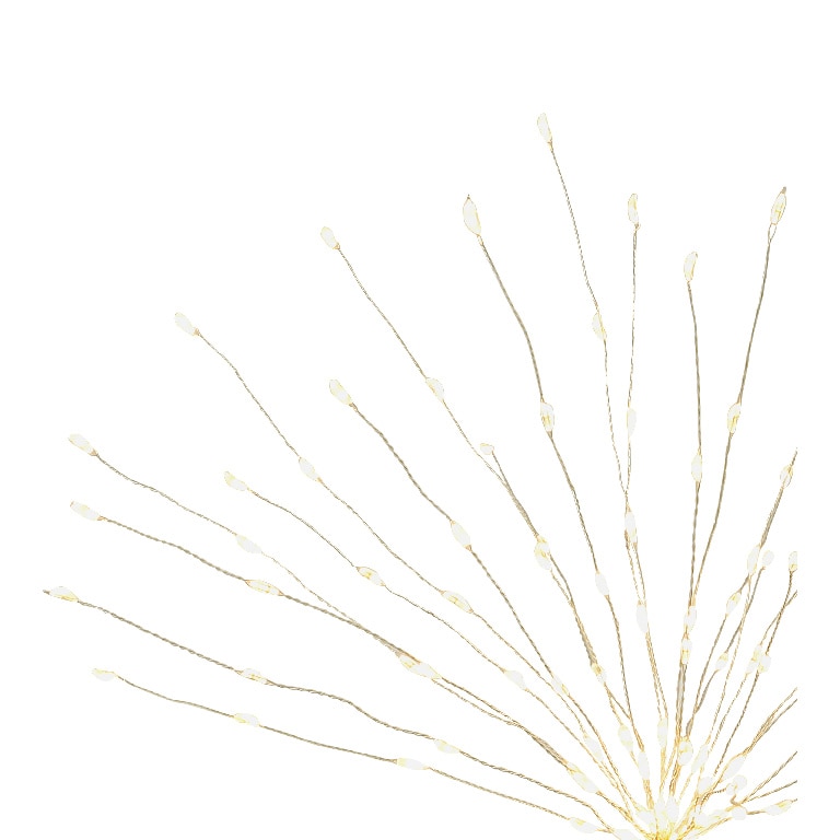 Varf brad de Craciun, 100 led-uri, 25 x 30 cm, auriu