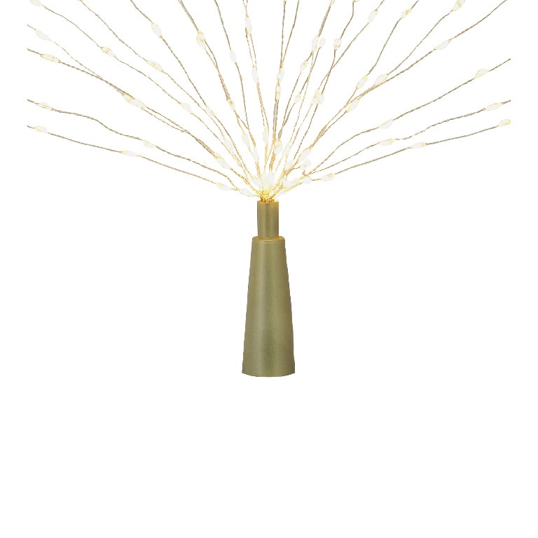 Varf brad de Craciun, 100 led-uri, 25 x 30 cm, auriu