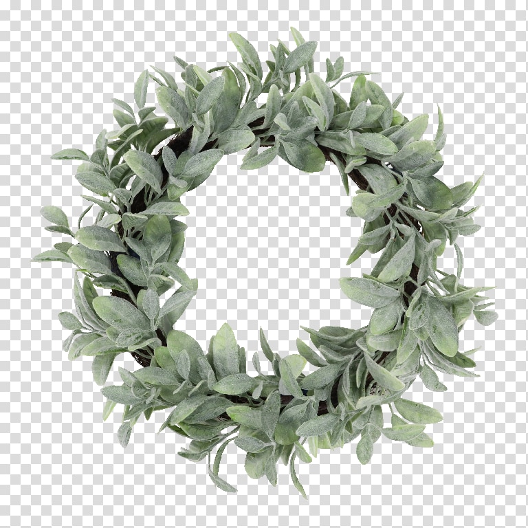 Coronita de Craciun pentru usa Frunzi si afine, 50 cm, verde