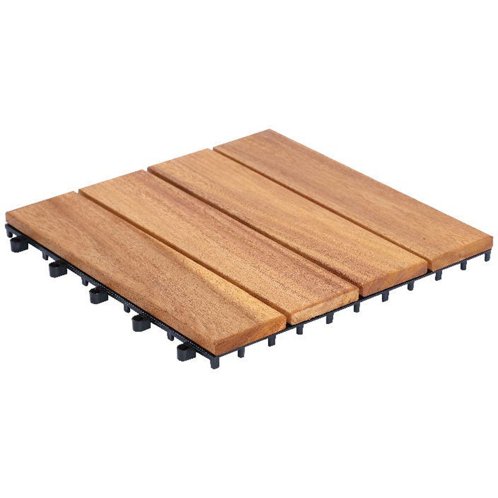 Set placi pentru pardoseala/dusumea, compozit, maro, 30 x 30 x 2.4 cm, maro, 4 buc