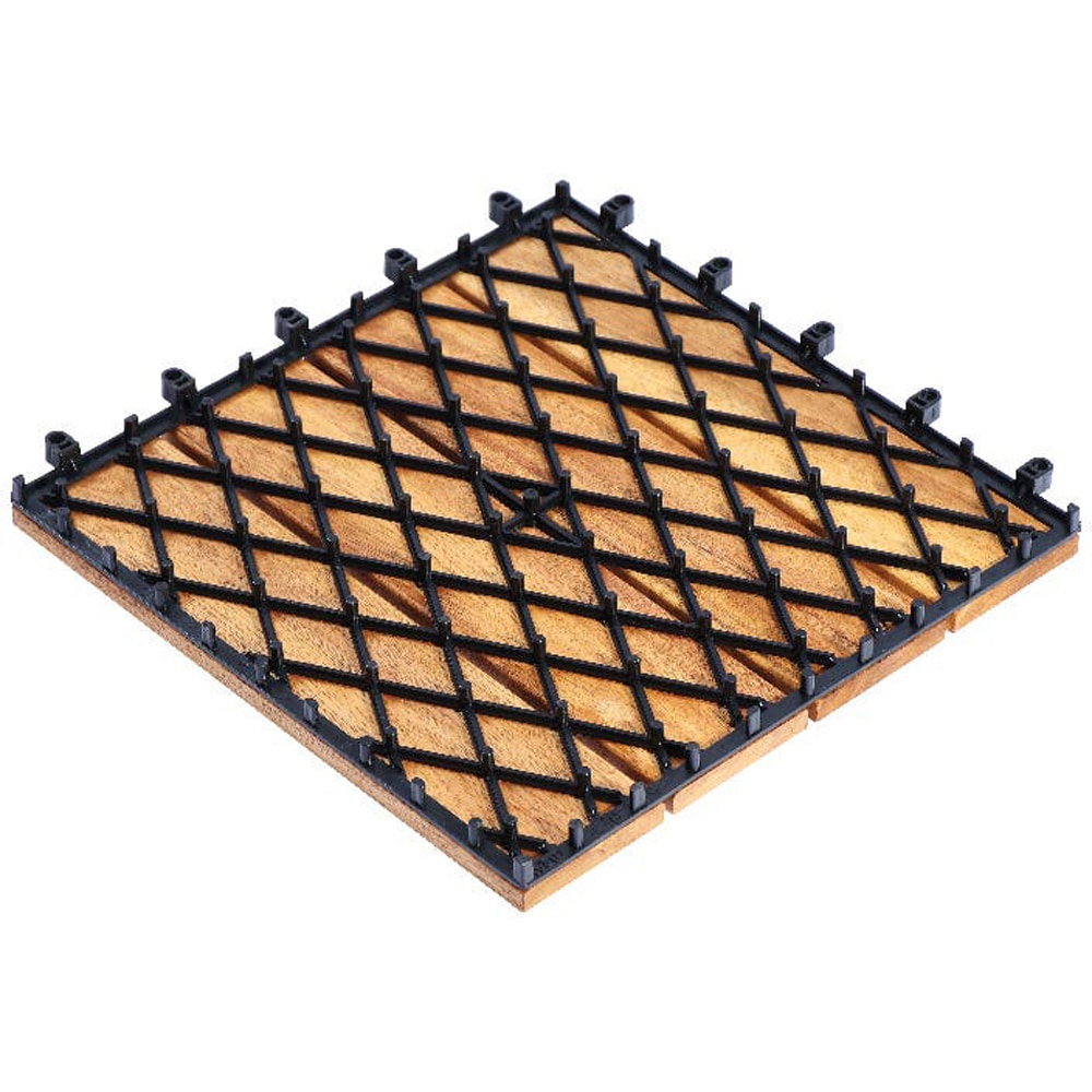 Set placi pentru pardoseala/dusumea, compozit, maro, 30 x 30 x 2.4 cm, maro, 4 buc