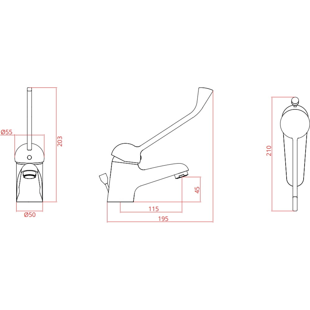 Baterie lavoar GOMAN DOK14/99, monocomanda, alama, crom