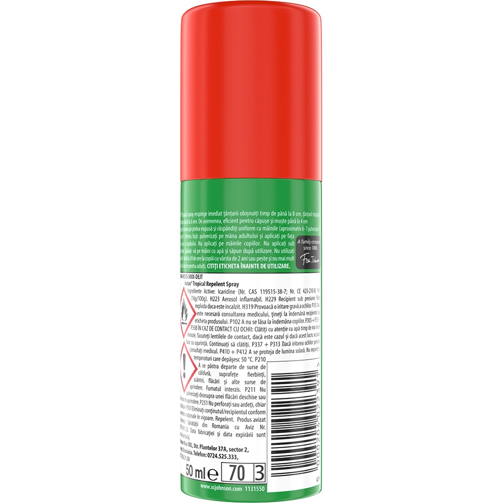 Spray repelent pentru insecte AUTAN tropical, 50 ml