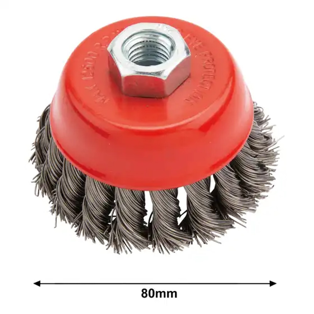  Perie cupa din sarma rasucita MAC ALLISTER 101413290, 80mm