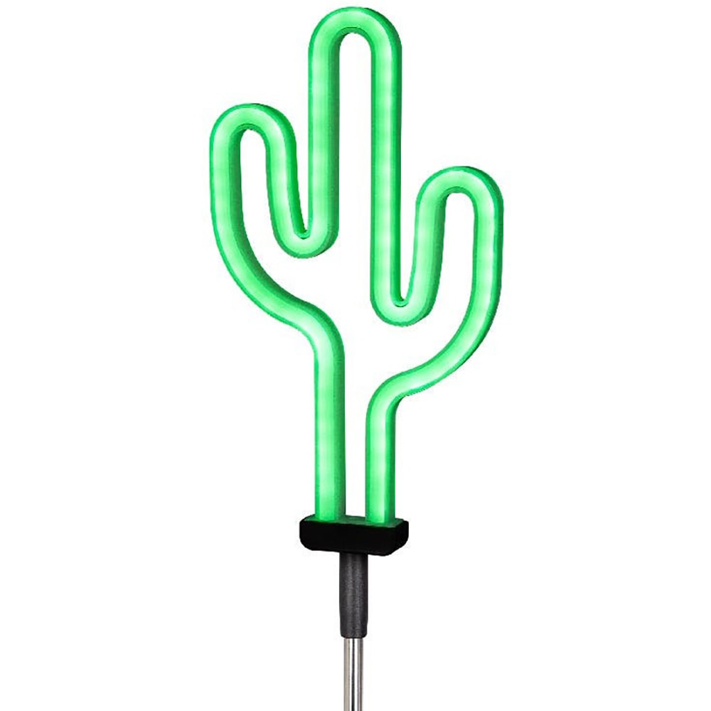 Lampa solara neon LED, cactus, IP54, verde