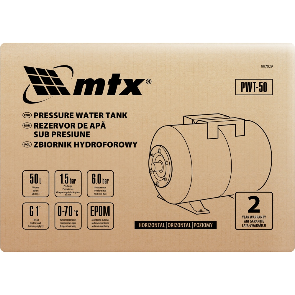 Vas expansiune hidrofor MXT, 6bar, 50l