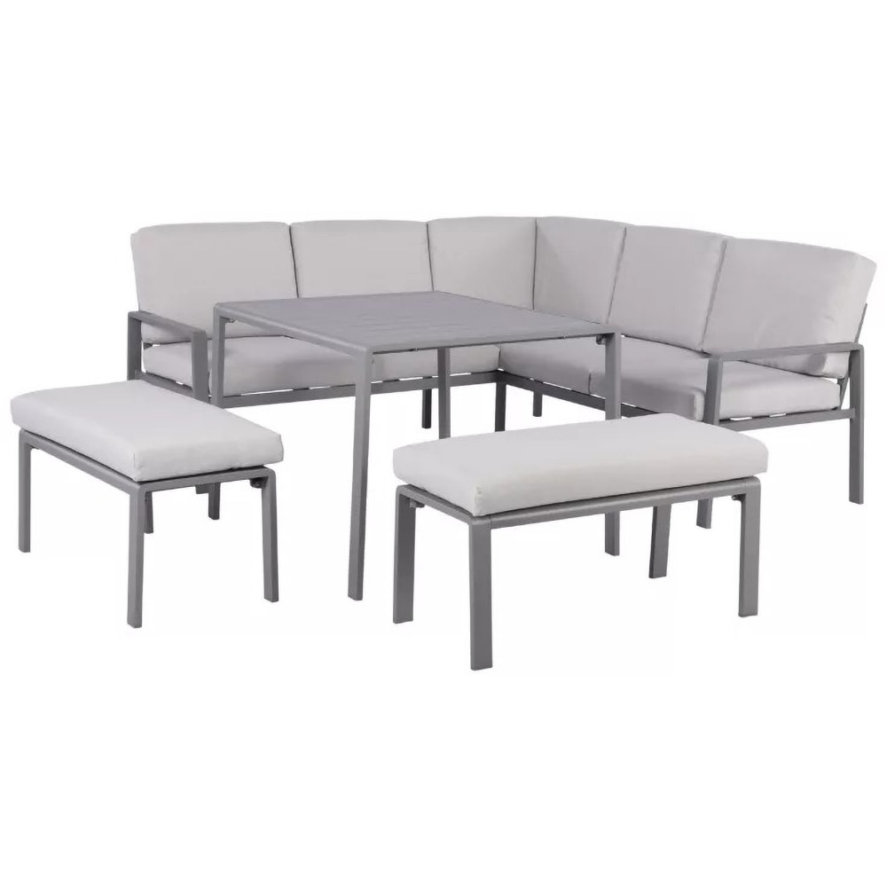 Set mobilier gradina GOODHOME Moorea, 4 piese, gri