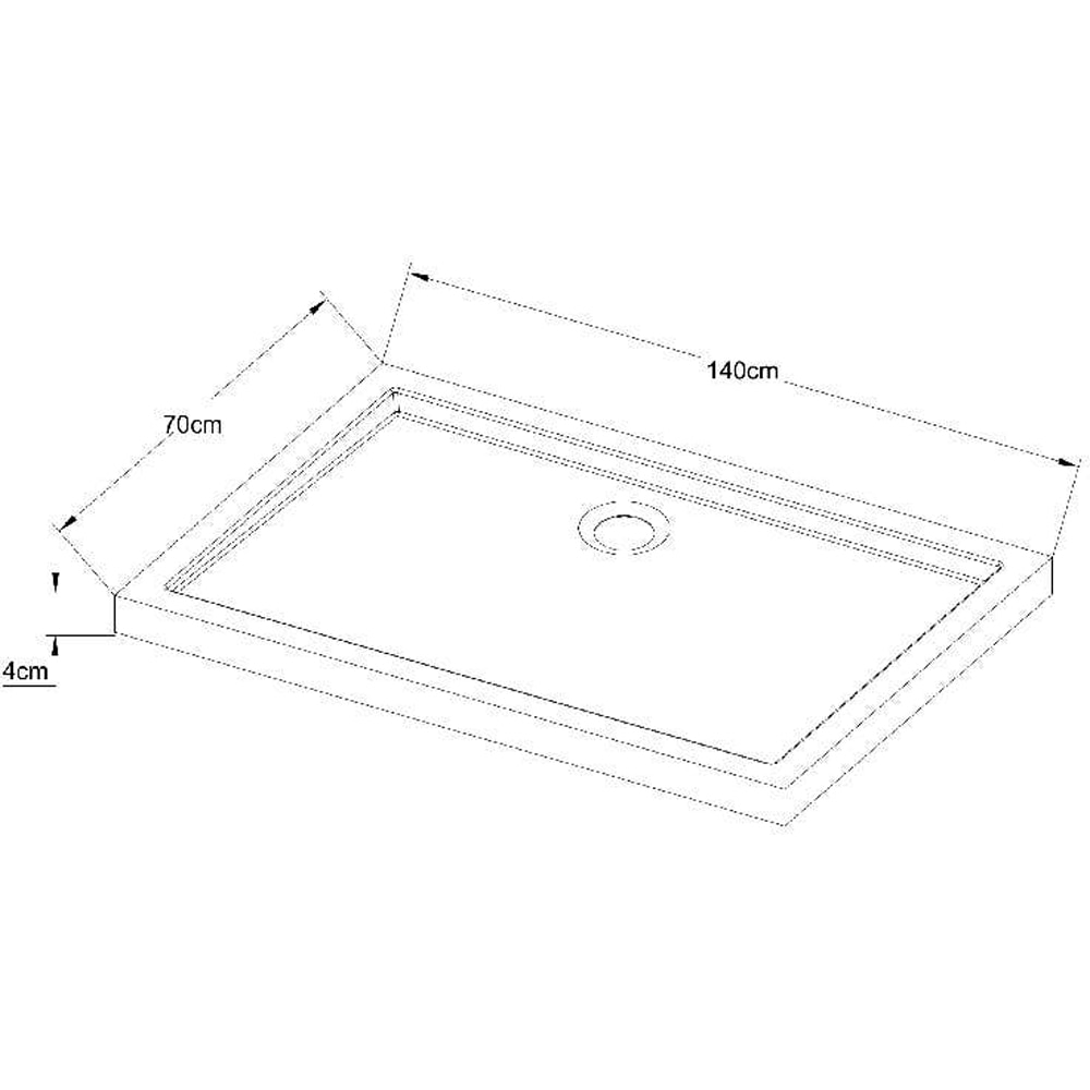 Cadita dus GOODHOME Vorma, dreptunghiulara, 70 x 140 x 4 cm, alb
