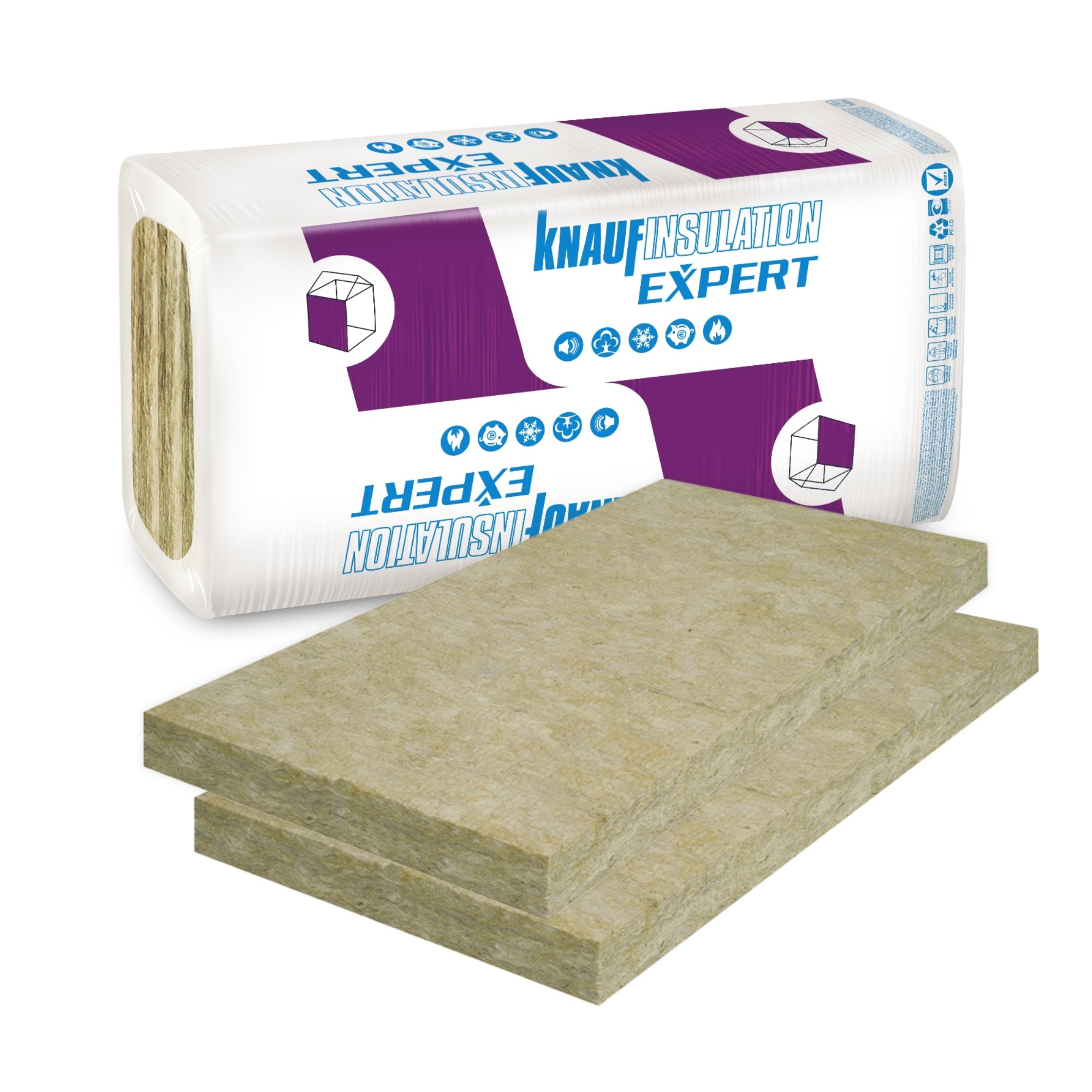 Vata minerala bazaltica pentru fatada, 3 mp, 0.035 W/mK, 100 x 60 cm 6 cm  Knauf Insulation