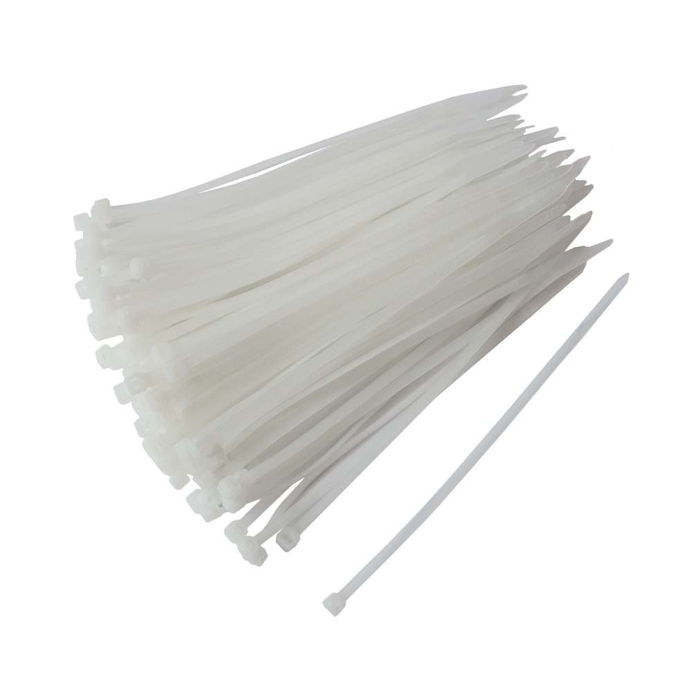 Colier plastic, alb, 400 x 4 x 8 mm, 50 bucati  Strohm