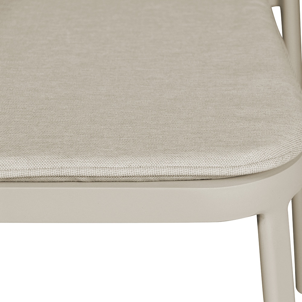 Scaun terasa GOODHOME Santacruz, aluminiu, 59.2 x 47.5 x 82.6 cm, bej