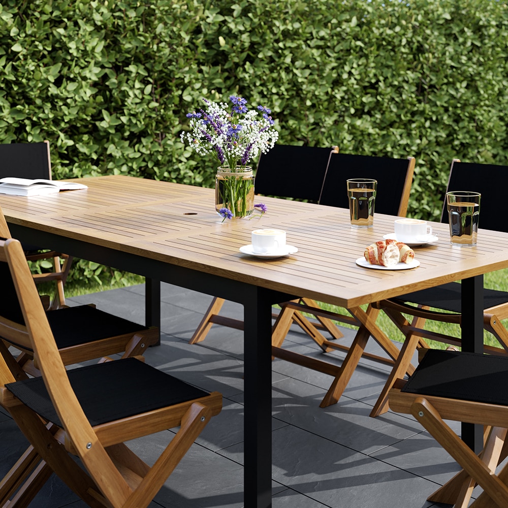 Masa extensibila BLOOMA Fasia, 180-240 x 100 x 75 cm, maro