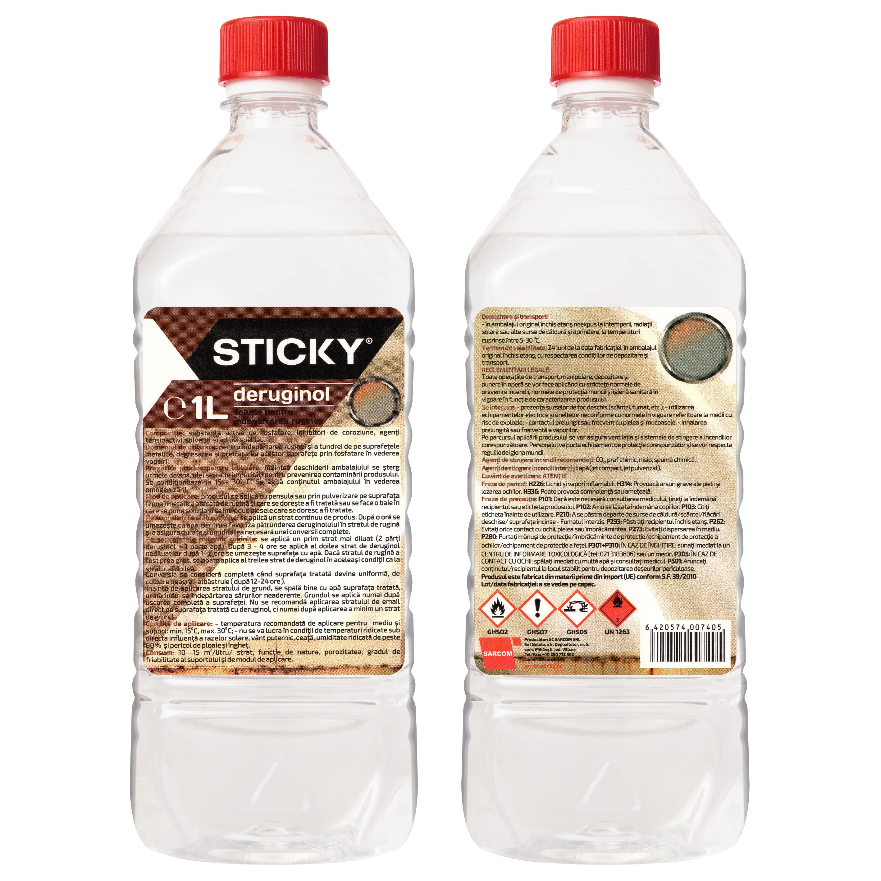 Solutie pt indepartarea ruginii, 1L  Sticky Deruginol