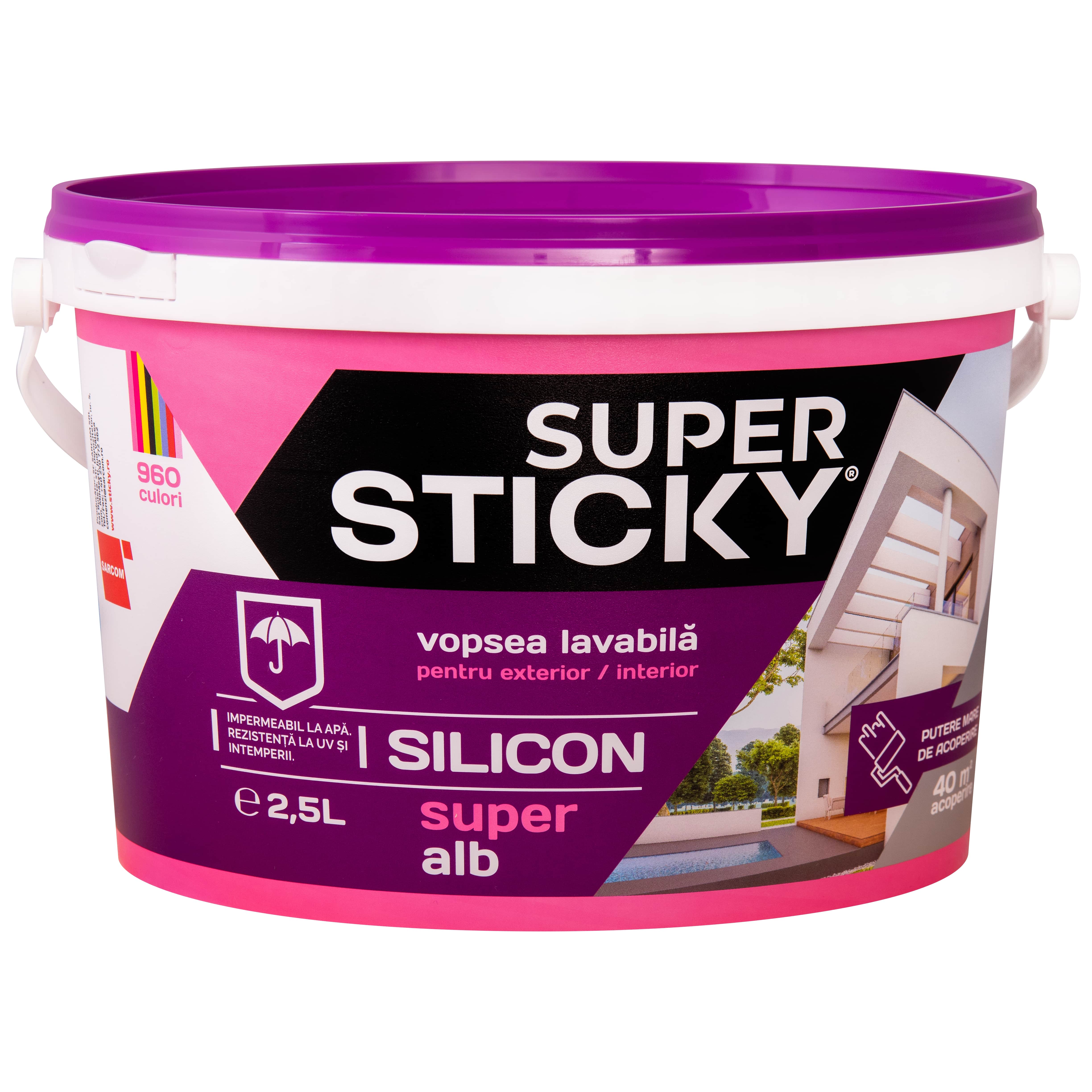 Sticky Vopsea Lav Exterior Alb 2.5L