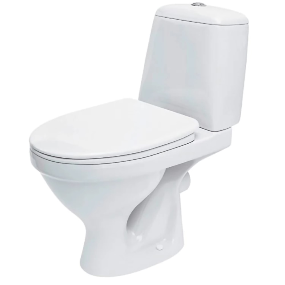 Set vas WC CERSANIT Eko K07-240, ceramica, evacuare orizontala, rezervor 3-6 l, capac polipropilena, alb