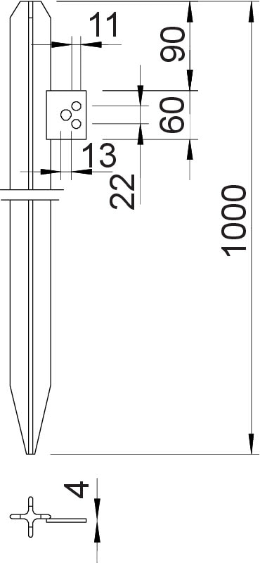 Electrod Cruce Flansa Conectare 1M