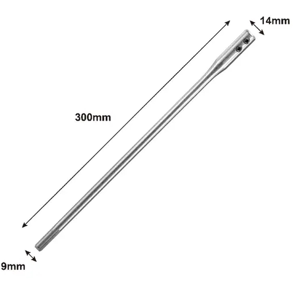 Extensie burghiu lemn MAC ALISTER, 300mm, otel, argintiu