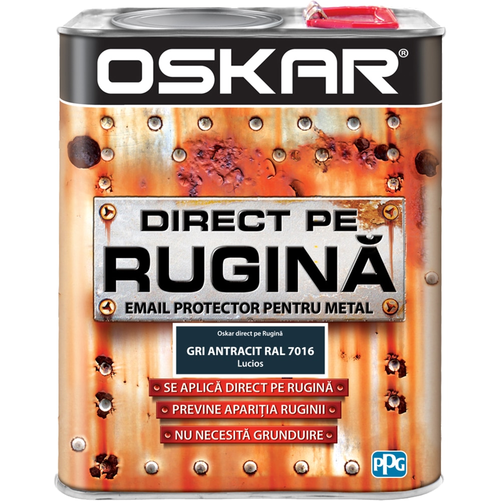 Email OSKAR Direct pe rugina RAL7016, 2.5L, gri lucios