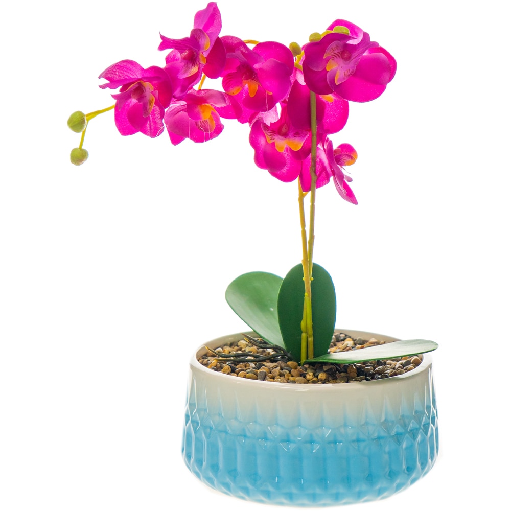Orhidee artificiala in vas ceramic, 30 cm