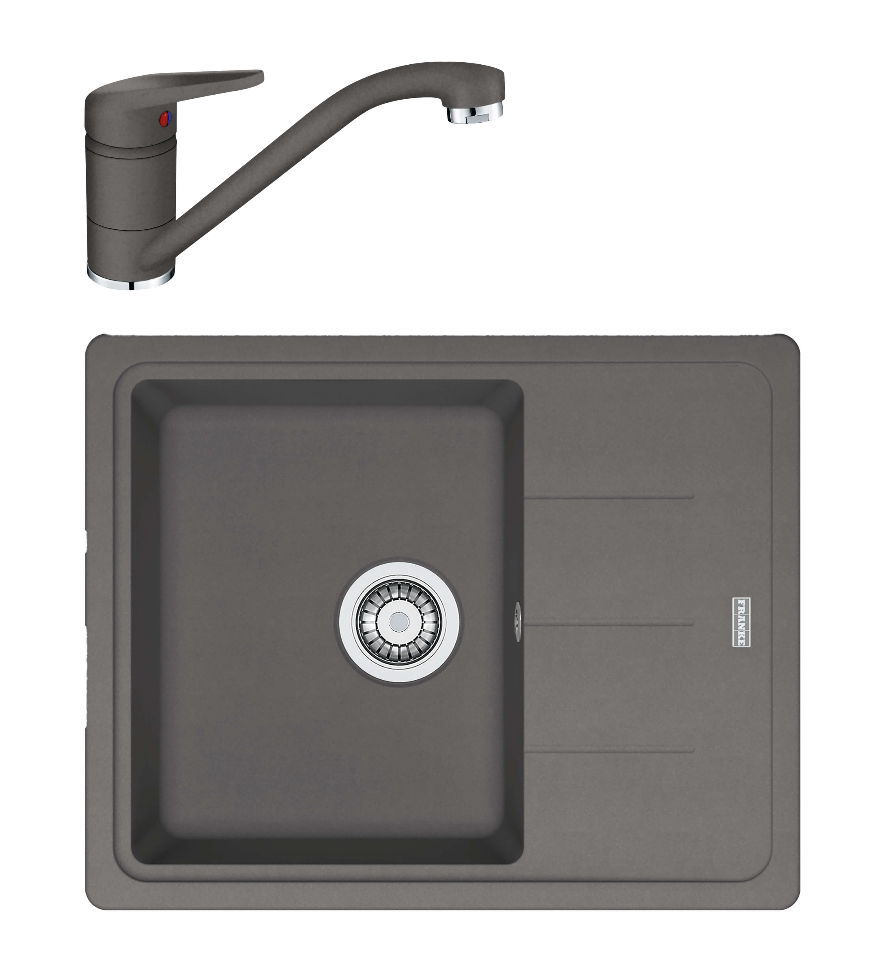 Set chiuveta si baterie, gri antracit, 60 x 50 cm  Franke
