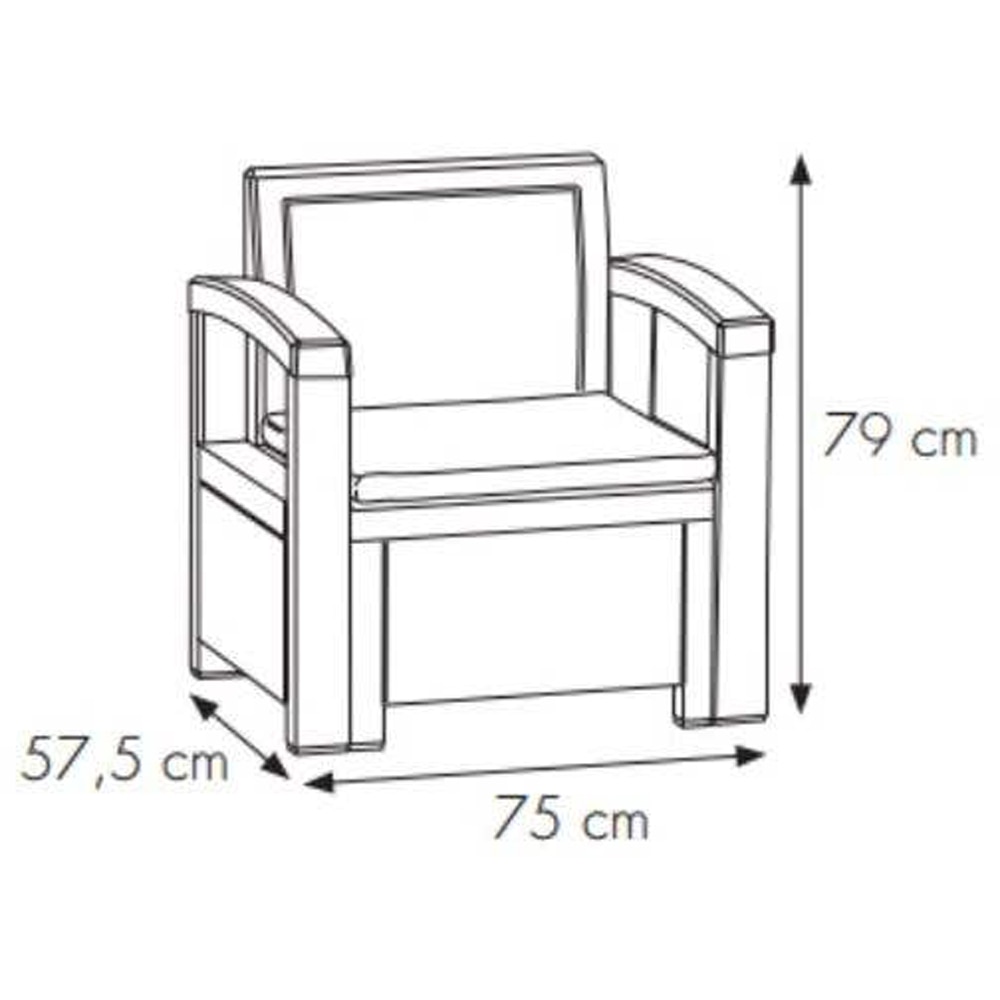 Set mobilier gradina Bica, 4 piese, perne, antracit