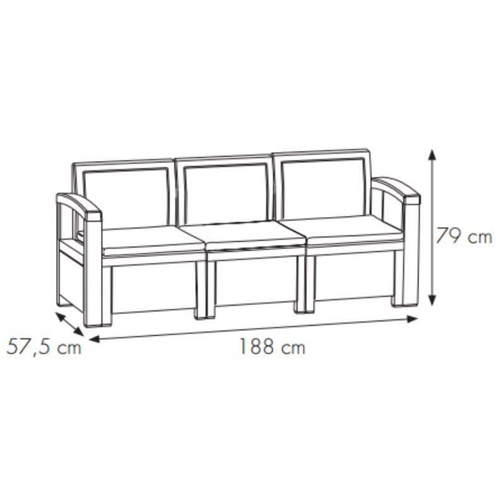 Set mobilier gradina Bica, 4 piese, perne, antracit