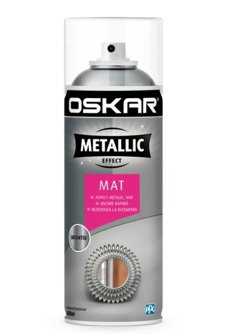 Oskar Metal Efec Mat Argintiu 400Ml