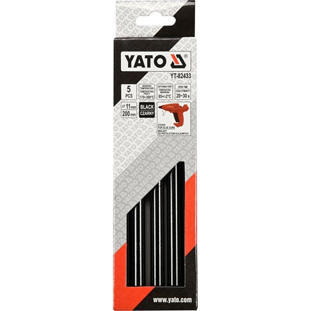 Batoane pistoale de lipit Yato, 11.2 x 200 mm, Negru, 5 buc