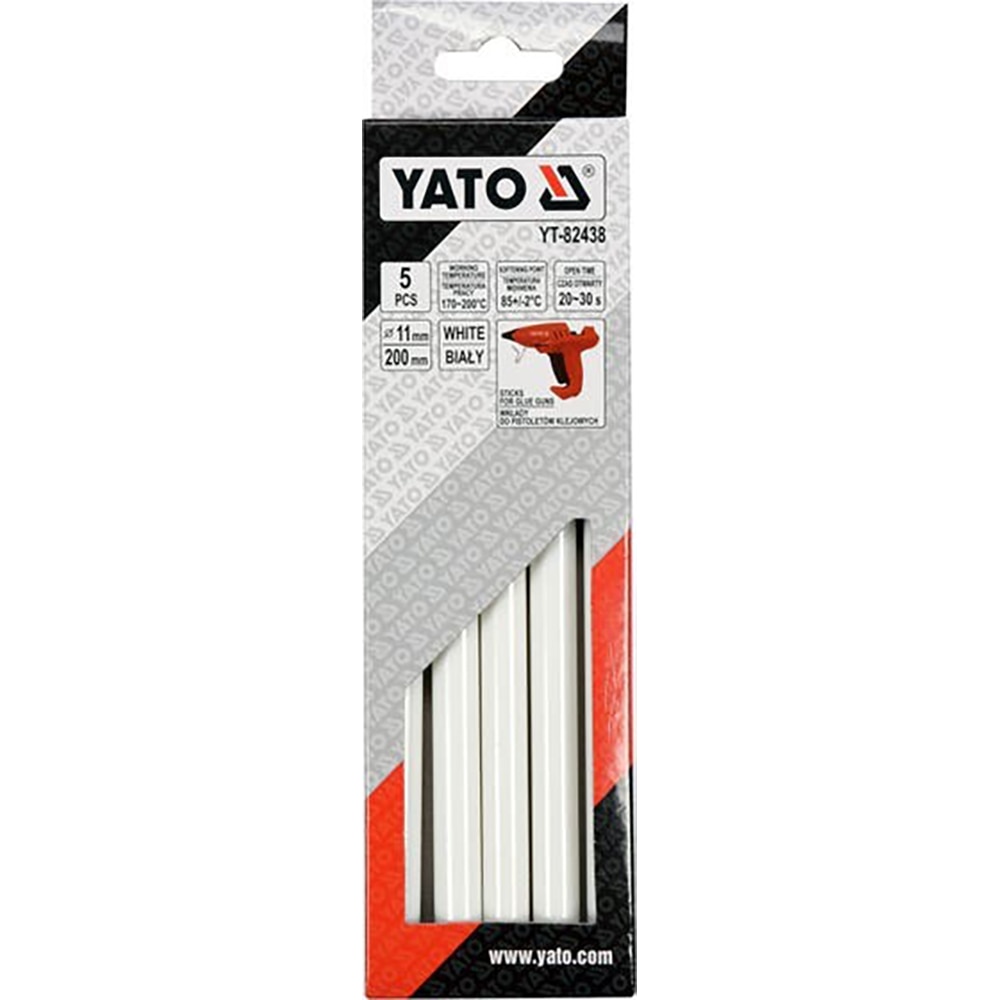 Batoane pistoale de lipit Yato, 11.2 x 200 mm, Alb, 5 buc