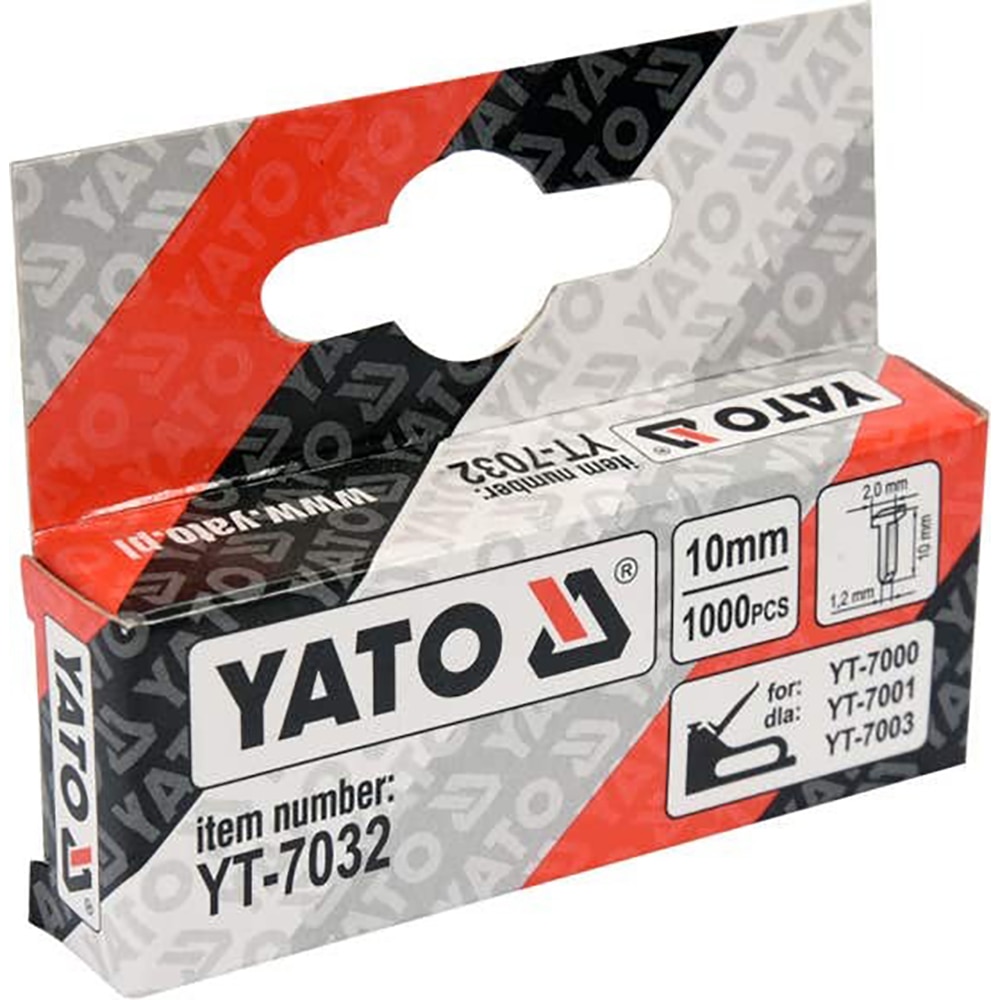 Cuie pentru capsator Yato YT-7032, 1000 buc, 10 x 2 mm