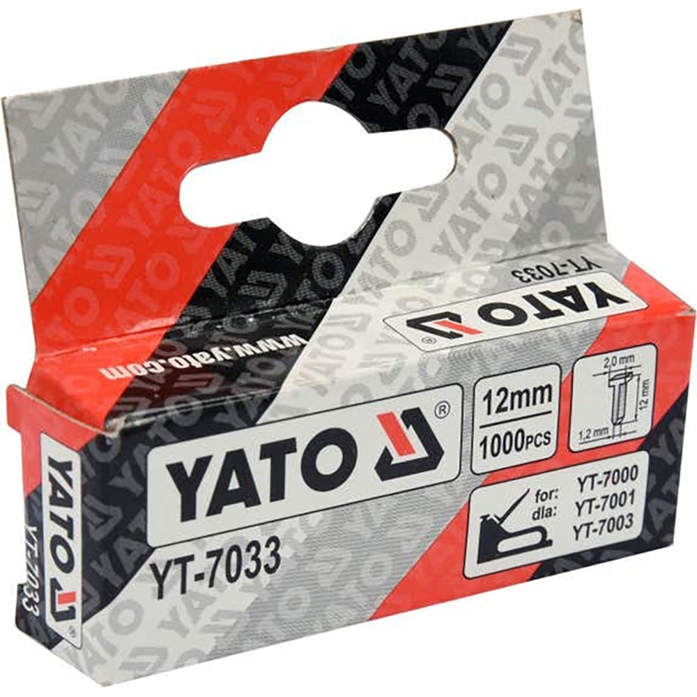 Cuie pentru capsator Yato, 1000 buc, 12 mm