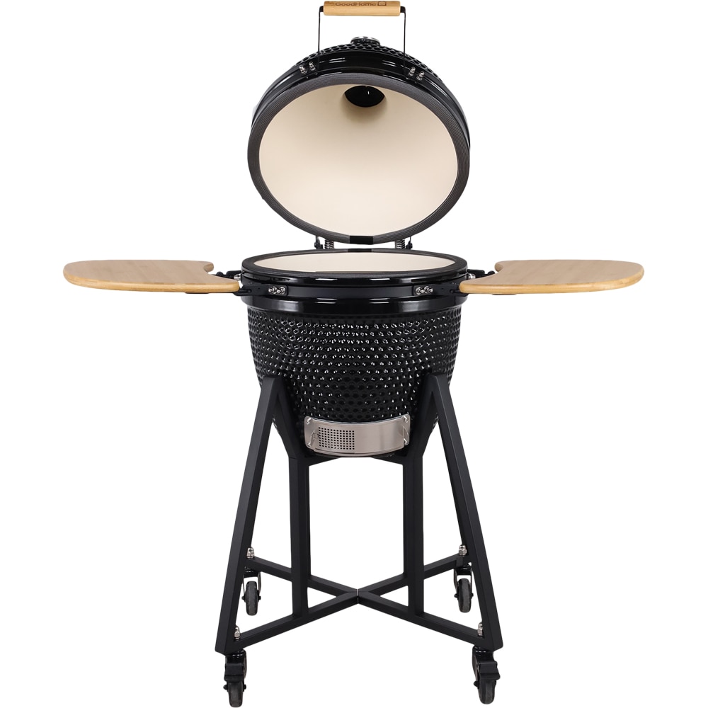 Gratar carbune GOODHOME Sagami Kamado, 46 cm, 1 suprafata, 4 role, negru