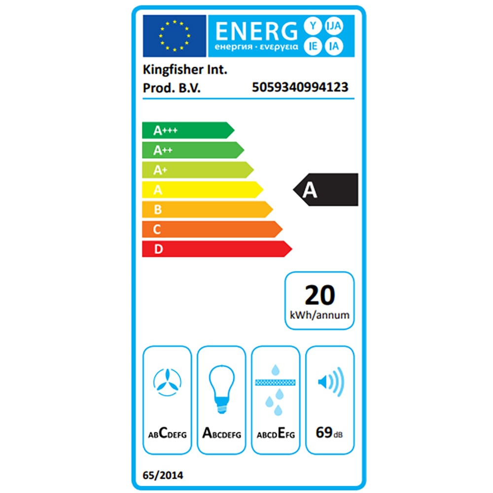Hota decorativa NNCGHS60EU, 1 motor, 409 m3/h, L 60 cm, inox