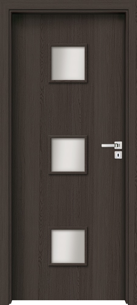 Usa interior INVADO Salerno, cu geam, stanga, MDF, 64.4 x 204 cm, antracit